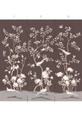 Birds of Flight, printed mural wallpaper by Paul Montgomery. Umber panel layout.