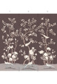 Birds of Flight, printed mural wallpaper by Paul Montgomery. Umber panel layout.