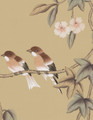 Bonmaison Tan, printed mural wallpaper by Paul Montgomery. Detail shot.