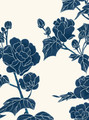 Chanteur White, printed mural wallpaper by Paul Montgomery. Navy detail shot.