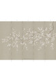 Cherry Blossoms, Beige, printed mural wallpaper by Paul Montgomery. Panel layout.