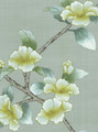 Chanteur Jade, printed mural wallpaper by Paul Montgomery. Detail shot.