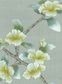 Chanteur Jade, printed mural wallpaper by Paul Montgomery. Detail shot.