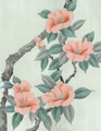 Emperor's Garden, printed mural wallpaper by Paul Montgomery. Mist detail shot.