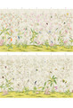 Enchanted Garden Silver, printed mural wallpaper by Paul Montgomery. Panel layout.