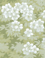 English Garden, printed mural wallpaper by Ariel Okin for Paul Montgomery. Up-close detail shot.