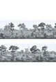 English Parks Grisaille, printed mural wallpaper by Paul Montgomery. Grisaille panel layout.