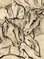 Equus, printed mural wallpaper by Paul Montgomery. Sepia detail shot.