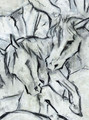 Equus, printed mural wallpaper by Paul Montgomery. Grey detail shot.