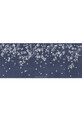 Gingko, printed mural wallpaper by Paul Montgomery. Navy panel layout.