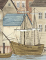 Grand Haven, printed mural wallpaper by Paul Montgomery. Detail shot.