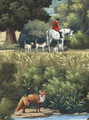 Jefferson Country, printed mural wallpaper by Paul Montgomery. Full Color Antiqued detail shot.