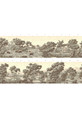 Jefferson Country, printed mural wallpaper by Paul Montgomery. Sepia panel layout.