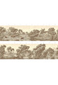 Jefferson Country, printed mural wallpaper by Paul Montgomery. Sepia Antiqued panel layout.