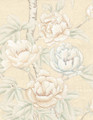 Imperial Garden Beige, printed mural wallpaper by Paul Montgomery. Detail shot.