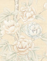 Imperial Garden Beige, printed mural wallpaper by Paul Montgomery. Detail shot.