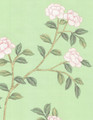 Lantilly Emerald, printed mural wallpaper by Paul Montgomery. Detail shot.