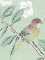 Maysong, printed mural wallpaper by Paul Montgomery. Sea Mist detail shot.