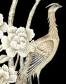 Maysong Black Lacquer, printed mural wallpaper by Paul Montgomery. Detail shot.
