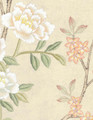Maysong Cream, printed mural wallpaper by Paul Montgomery. Detail shot.