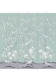 Maysong Paris, printed mural wallpaper by Paul Montgomery. Aqua panel layout.