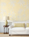 Mizner Beach, printed mural wallpaper by Ariel Okin for Paul Montgomery. Coquina chinoiserie in room.
