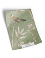 10" x 13" sample of Morning Garden Tea Paper; green chinoiserie