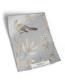 10" x 13" sample of Morning Garden Tea Paper; grey chinoiserie