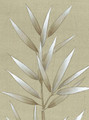 Morning Garden Beige, printed mural wallpaper by Paul Montgomery. Up-close detail shot.