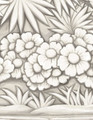 Oasis Taupe Metallic, printed mural wallpaper by Paul Montgomery. Detail shot.