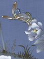 Palace Garden Blue, printed mural wallpaper by Paul Montgomery. Anthem detail shot.