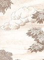 Palace Park, printed mural wallpaper by Paul Montgomery. Parchment Antiqued detail shot.