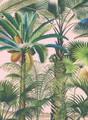 Palmetum, printed mural wallpaper by Paul Montgomery. Rose detail shot.