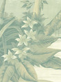 Paradiso Grisaille, printed mural wallpaper by Paul Montgomery. Verdaccio detail shot.