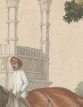 Passage to India, printed mural wallpaper by Paul Montgomery. Antiqued detail shot.