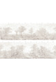 Pastorale, printed mural wallpaper by Paul Montgomery. Taupe panel layout.