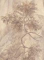 Pastorale, printed mural wallpaper by Paul Montgomery. Sepia detail shot.