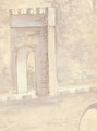 Pastorale, printed mural wallpaper by Paul Montgomery. Sepia detail shot.