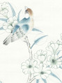 Porcelains White, printed mural wallpaper by Paul Montgomery. Up-close detail shot.