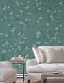 Picardy Emplastro, printed mural wallpaper by Paul Montgomery. Adriatic chinoiserie in room.