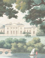 Regency Views, printed mural wallpaper by Paul Montgomery. Detail shot.