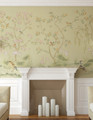 Spring Garden Cream, printed mural wallpaper by Paul Montgomery. Cream chinoiserie in room.