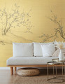 Tree Stream, printed mural wallpaper by Paul Montgomery. Mural wallpaper in room.