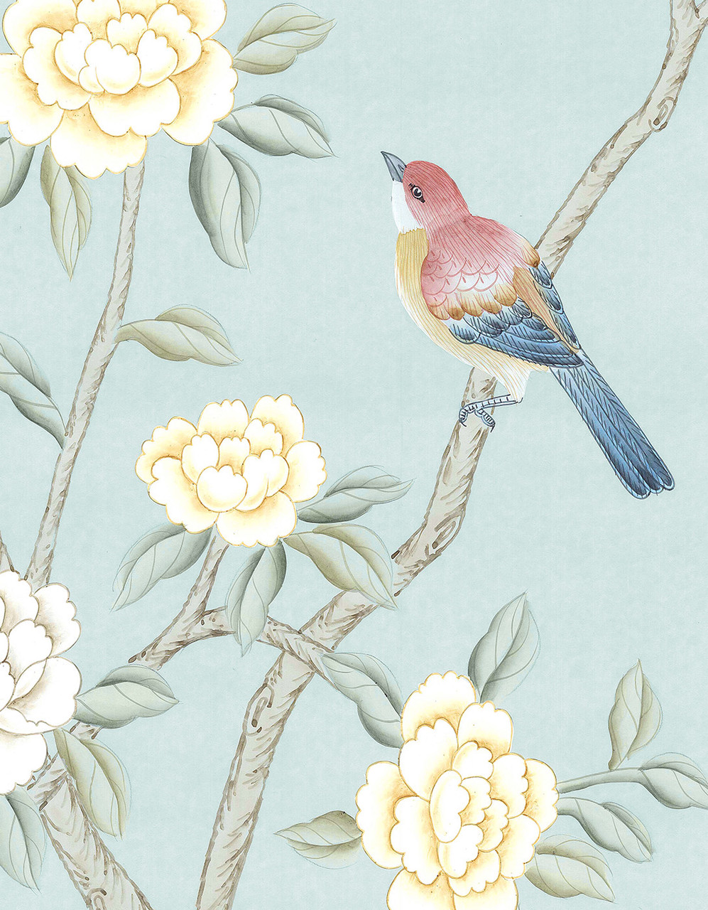 Colchester Blue Chinoiserie Mural Wallpaper  Caitlin Wilson