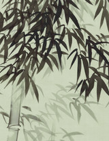 Bamboo Forest, printed mural wallpaper by Paul Montgomery. Green detail shot.