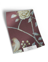 10" x 13" sample of Chai Wan; claret red chinoiserie