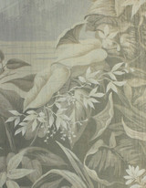 Paradiso Silver, printed mural wallpaper by Paul Montgomery. Detail shot.