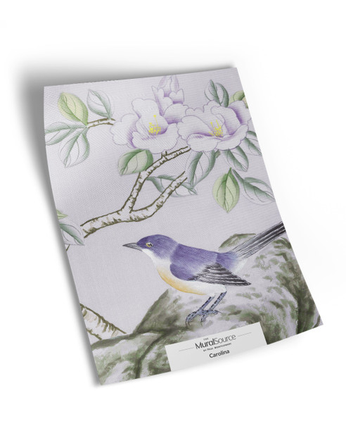 10" x 13" sample of Carolina; purple chinoiserie