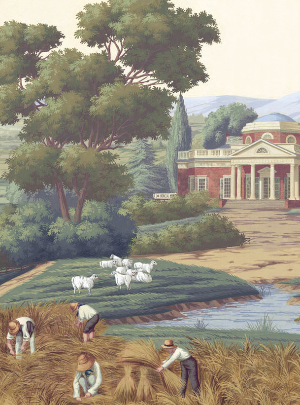 Virginia, printed mural wallpaper by Paul Montgomery. Classic detail shot.