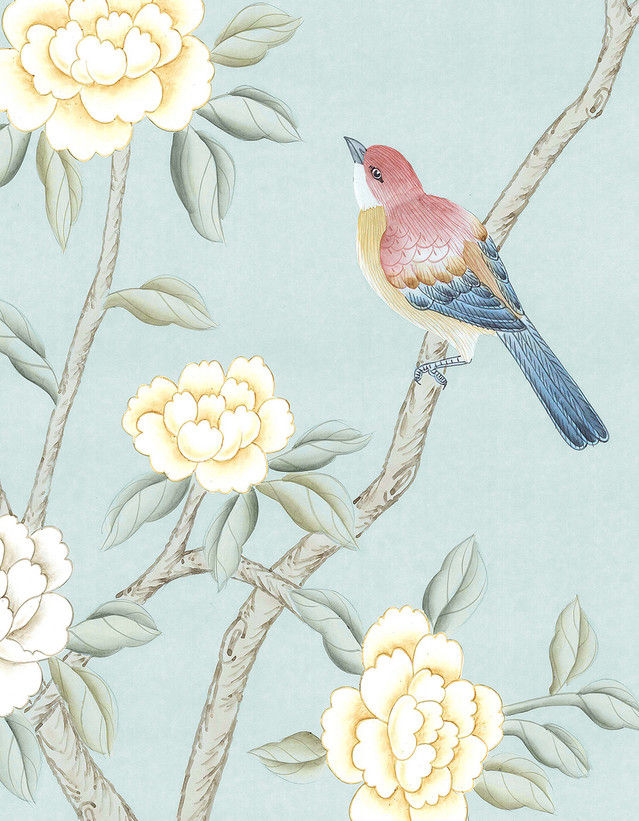 Collingwood, printed mural wallpaper by Paul Montgomery. Detail shot.